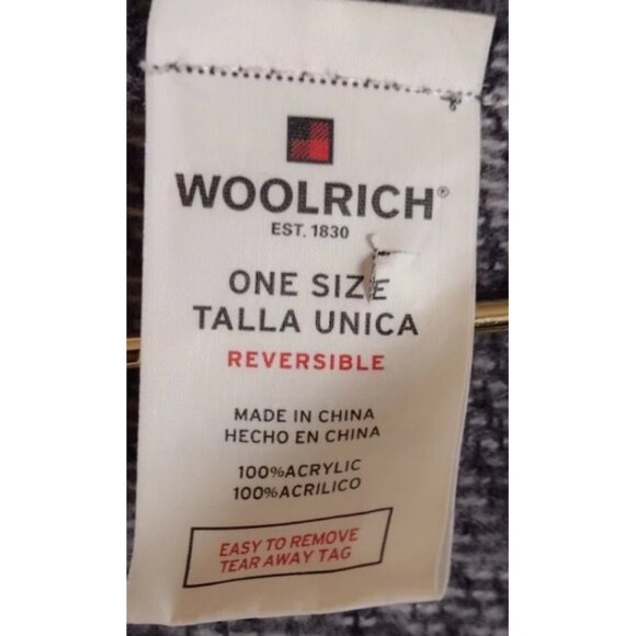 Woolrich Charcoal Star Patterned Reversible Wool Blend Poncho All Acrylic - Picture 9 of 9